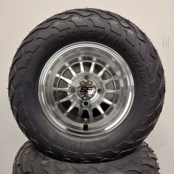 10in. LIGHTNING Off Road 20X10X10 on Excalibur Series 78 Silver/Machined Face - Set of 4