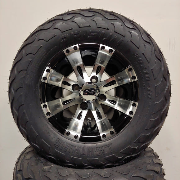10in. LIGHTNING Off Road 20X10X10 on Excalibur Vegas Series Black/Machined Face - Set of 4
