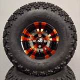 10in. Off Road 22 X 11-10 on Excalibur Series 74 Black/Orange Wheel - Set of 4