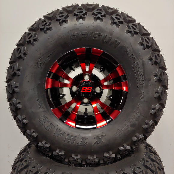 10in. Off Road 22 X 11-10 on Excalibur Series 74 Black/Red Wheel - Set of 4