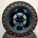 12in. Off Road 23x10.5x12 on Excalibur Series 57 Black/Blue Wheel - Set of 4