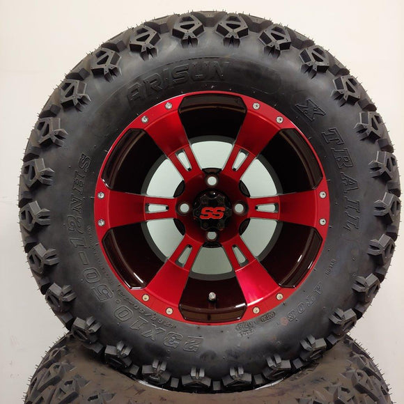 12in. Off Road 23x10.5x12 on Excalibur Series 57 Black/Red Wheel - Set of 4