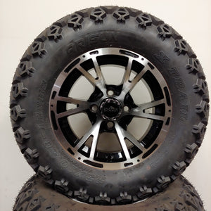 12in. Off Road 23x10.5x12 on Excalibur Series 63 Black/Machined Face Wheel - Set of 4