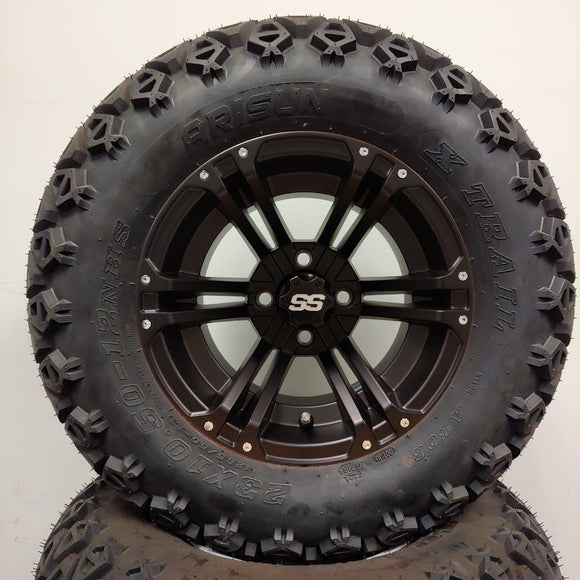 12in. Off Road 23x10.5x12 on Excalibur Series 66 Matte Black Wheel - Set of 4