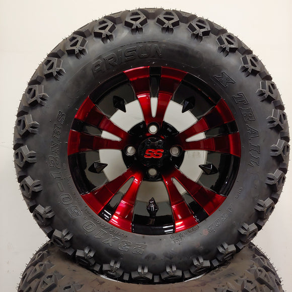 12in. Off Road 23x10.5x12 on Excalibur Series 74 Black/Red Wheel - Set of 4