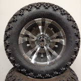 12in. Off Road 23x10.5x12 on Excalibur Series 74 Gunmetal/Machined Face Wheel - Set of 4
