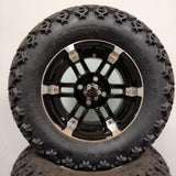 12in. Off Road 23x10.5x12 on Excalibur Series 77 Black/Machined Face Wheel - Set of 4