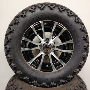 12in. Off Road 23x10.5x12 on Excalibur Series 56 Black/Machined Face Wheel - Set of 4