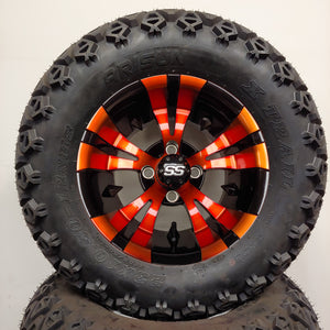 12in. Off Road 23x10.5x12 on Excalibur Series 74 Black/Orange Wheel - Set of 4