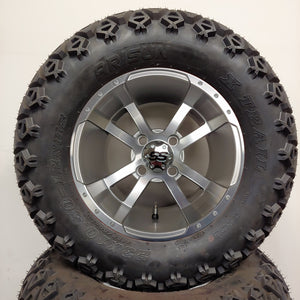 12in. Off Road 23x10.5x12 on Excalibur Series 79 Silver/Machined Face Wheel - Set of 4