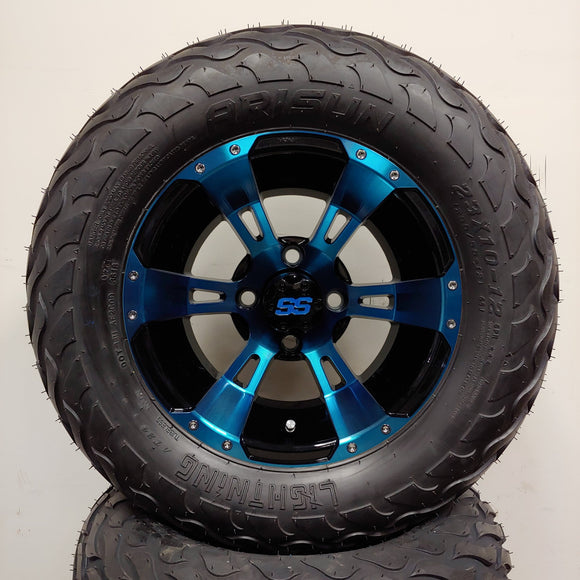 12in. LIGHTNING Off Road 23x10-12 on Excalibur Series 57 Black/Blue Wheel - Set of 4