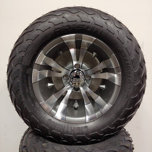 12in. LIGHTNING Off Road 23x10-12 on Excalibur Series 74 Gunmetal/Machined Face Wheel - Set of 4