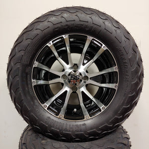 12in. LIGHTNING Off Road 23x10-12 on Excalibur Series 56 Black/Machined Face Wheel - Set of 4
