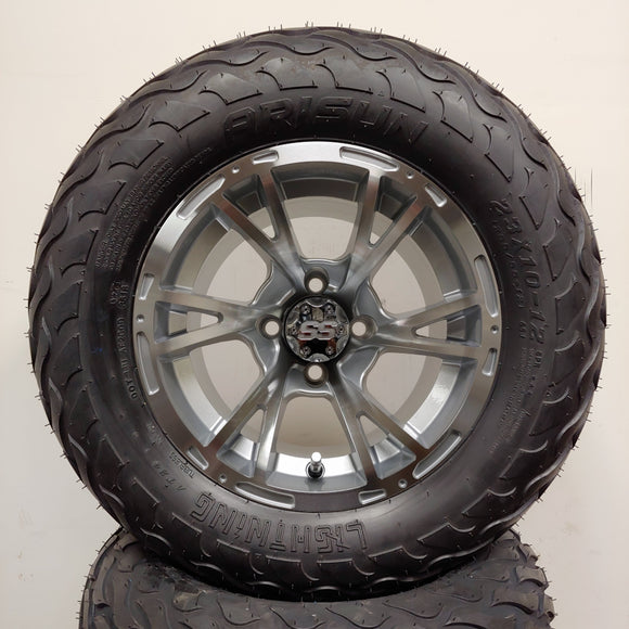 12in. LIGHTNING Off Road 23x10-12 on Excalibur Series 63 Silver/Machined Face Wheel - Set of 4