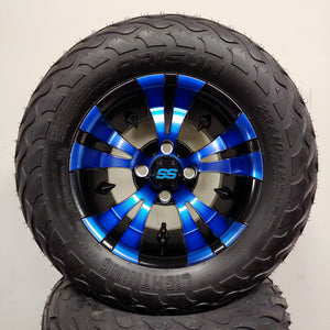 12in. LIGHTNING Off Road 23x10-12 on Excalibur Series 74 Black/Blue Wheel - Set of 4