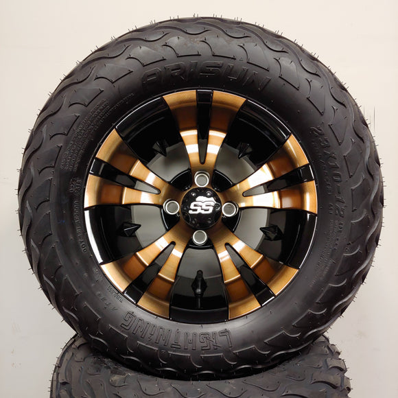 12in. LIGHTNING Off Road 23x10-12 on Excalibur Series 74 Bronze/Machined Face Wheel - Set of 4