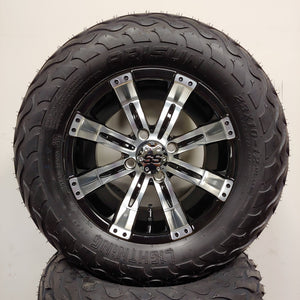 12in. LIGHTNING Off Road 23x10-12 on Excalibur Series 75 Black/Machined Face Wheel - Set of 4