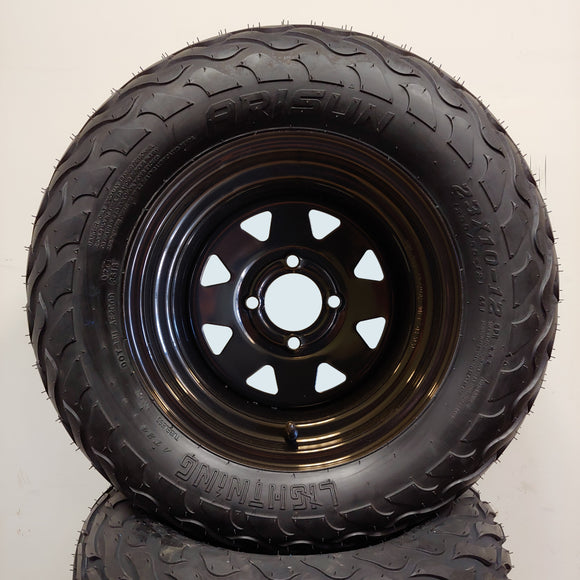 12in. LIGHTNING Off Road 23x10-12 on Black Steel Wheel - Set of 4