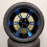 14in. Low Pro 205/30-14 on Excalibur Series 57 Black/Blue Wheel - Set of 4