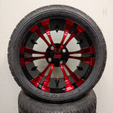14in. Low Pro 205/30-14 on Excalibur Series 74 Black/Red Wheel - Set of 4