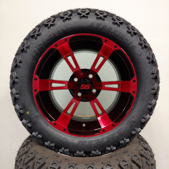 14in. Off Road 23x10x14 on Excalibur Series 57 Black/Red Wheel - Set of 4