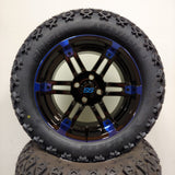 14in. Off Road 23x10x14 on Excalibur Series 77 Black/Blue Wheel - Set of 4