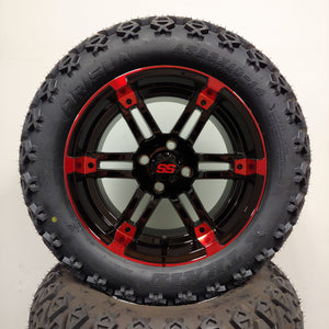 14in. Off Road 23x10x14 on Excalibur Series 77 Black/Red Wheel - Set of 4