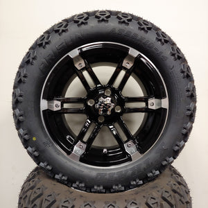 14in. Off Road 23x10x14 on Excalibur Series 77 Black/Machined Face Wheel - Set of 4