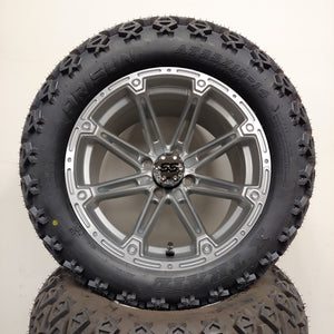 14in. Off Road 23x10x14 on Excalibur Series 81 Silver/Machined Face Wheel - Set of 4