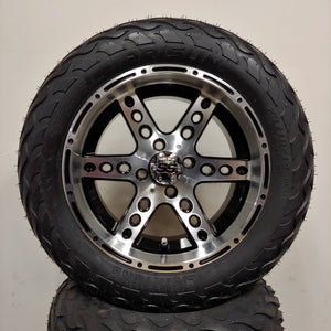 14in. LIGHTNING Off Road 23x10x14 on Excalibur Series 72 Black/Machined Face Wheel - Set of 4