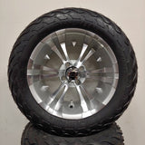 14in. LIGHTNING Off Road 23x10x14 on Excalibur Series 74 Silver/Machined Face Wheel - Set of 4