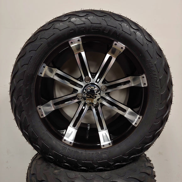 14in. LIGHTNING Off Road 23x10x14 on Excalibur Series 75 Black/Machined Face Wheel - Set of 4