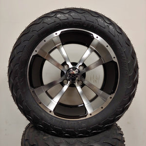 14in. LIGHTNING Off Road 23x10x14 on Excalibur Series 79 Black/Machined Face Wheel - Set of 4