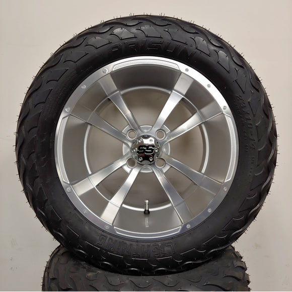 14in. LIGHTNING Off Road 23x10x14 on Excalibur Series 79 Silver / Machined Face Wheel - Set of 4