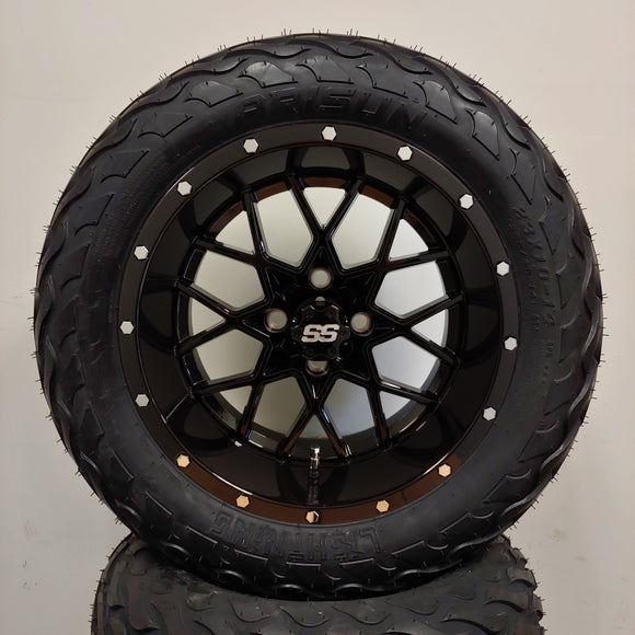 14in. LIGHTNING Off Road 23x10x14 on Excalibur Series 80 Gloss Black Wheel - Set of 4