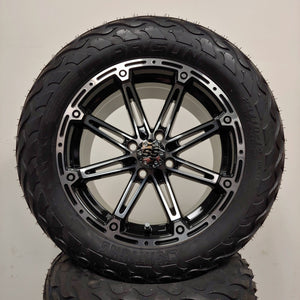 14in. LIGHTNING Off Road 23x10x14 on Excalibur Series 81 Black/Machined Face Wheel - Set of 4