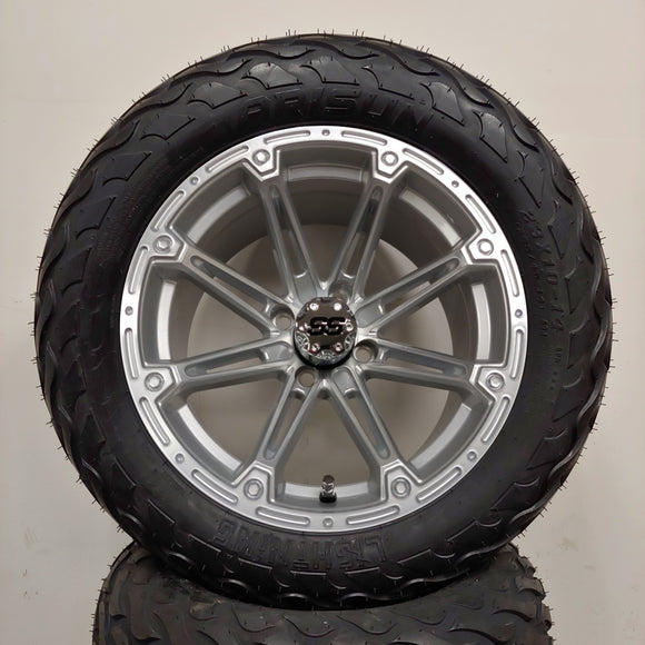 14in. LIGHTNING Off Road 23x10x14 on Excalibur Series 81 Silver/Machined Face Wheel - Set of 4