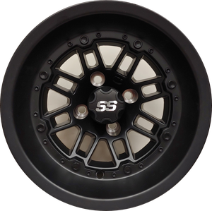 12" Aluminum Golf Cart Wheel - SS216 BLACK OPS - Matte Black